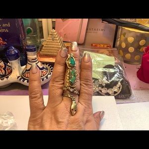 Unique OOAK Turquoise Serpent Ring